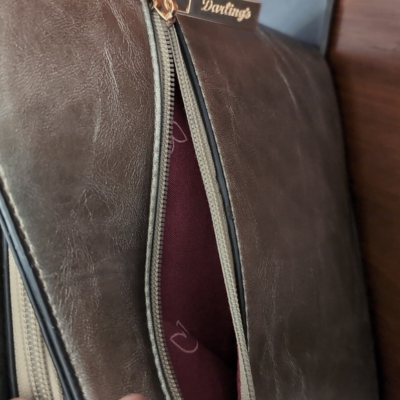 Darlings Metallic Gray Vegan Leather Small Hobo/Crossbody Bag. - Picture 6 of 12